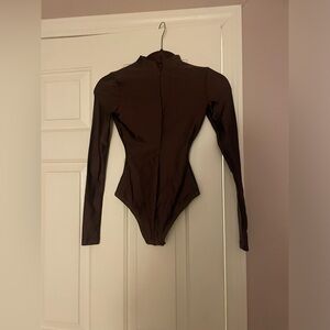 SKIMS Brown Long Sleeve Bodysuit
